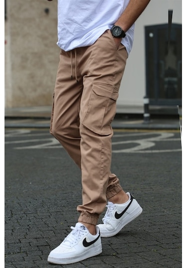 Madmext Erkek Bej Kargo Cep Pantolon 5447 Bej