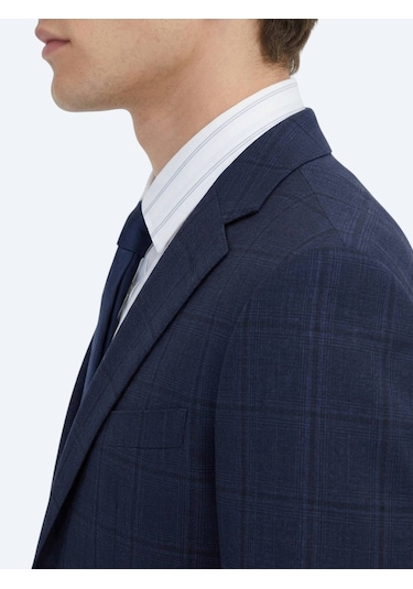 Kip Lacivert Potikare Modern Fit %100 Yün Takım Elbise
