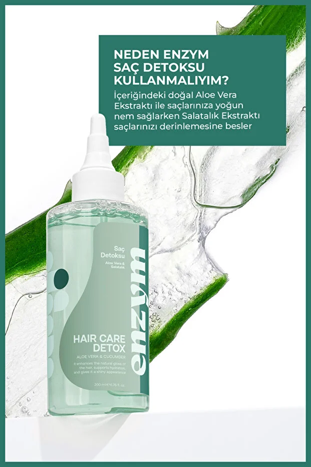 Enzym Cosmetics Doğal Saç Bakım Detoksu Besleyici Aloe Vera Ve Salatalık Tonik 200 Ml
