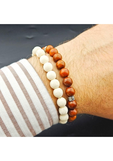 Pigado Kuka Ve Deve Kemiği 2'li Bileklik Seti Çok Renkli
