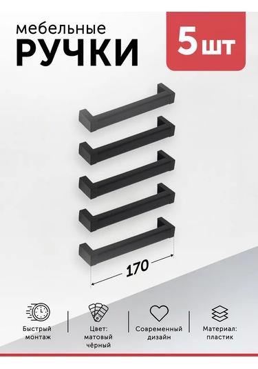 Aksmebel Mobilya Kulpları 160 Mm Kulp Kapak 5 Adet Plastik Siyah 287267679 Siyah Mat