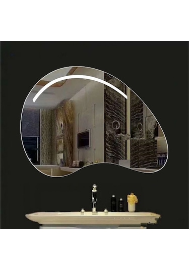 Brat 60x80 Buğu Çözücülü Armut Kesim Dokunmatik Led Ayna Şeffaf