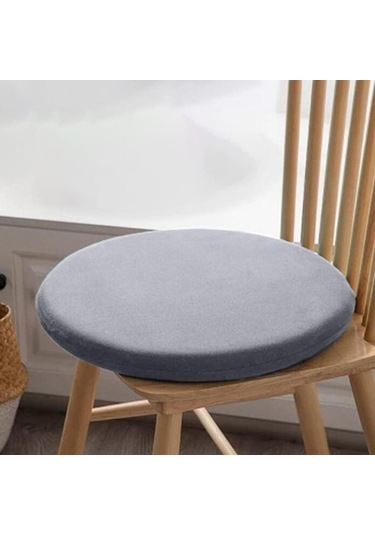 Homyl Yuvarlak Koltuk Pedi Tabure Minderi Yumuşak Açık Gri 30cm
