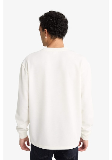 Defacto Regular Fit Bisiklet Yaka Uzun Kollu Body F2263ax25auer140 Ekru