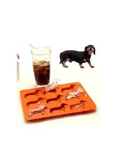 Xurunkeji Dachshund Şekilli Silikon Buz Parçası Kalıp Tepsisi, İçecek Buz Yapımı, Şeker Kurabiye, Fudge, Kek Dekorasyonu İçin Uygundur Mavi-yeşil