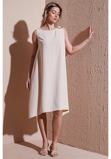 Fashion Friends Kadın Kolsuz Elbise 25y0630k1 Bej