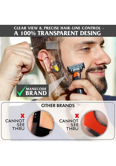 Erkekler Sakal Şekillendirici Şablon Erkekler İçin Sakal Tarağı Hafif Ve Esnek Hepsi Bir Arada Araç Sakal Şekillendirme Aracına Uyuyor