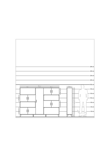 Arges Dolap 10 Raflı 9 Kapaklı 220x30x163 Aytaşı-çam Aytaşı-çam