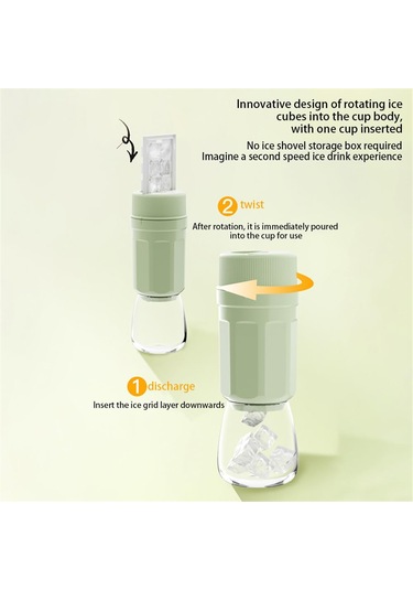 Xurunkeji Döner Buz Izgarası Buz Bloğu Kalıbı Buz Yapma Kupası Ev Tipi Buz Yapma Kutusu Buz Makinesi Gıda Güvenli Malzeme Koku Yok, Turuncu Turuncu