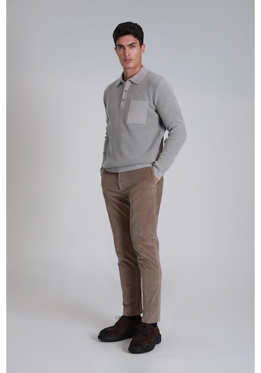 Lufian Onka Spor Erkek Chino Pantolon Slim Fit Bej Bej 112190309100550 Bej