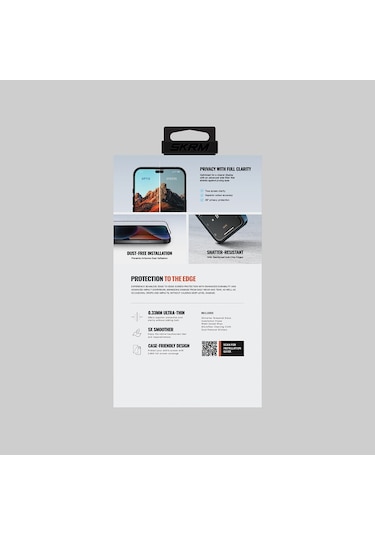 İphone 17 Pro Uyumlu Skinarma 0.33mm Antidust Privacy Hayalet Cam Ekran Koruyucu Siyah