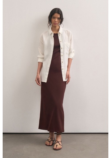 Mathilda Store Kadın Basic Elbise Acı Kahverengi
