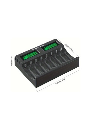 Honeybeeshop Pujimax 8 Yuvalı Lcd Akıllı Şarj Cihazı Aa Aaa Piller İçin Beyaz