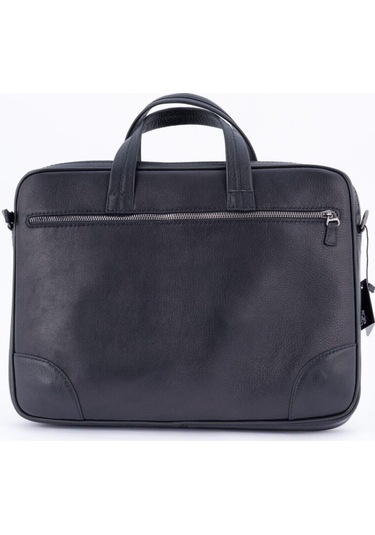129 Model Uyumlu Tek Gölü Hakiki Deri Evrak Çantası Notebook Çantası-125916 Siyah