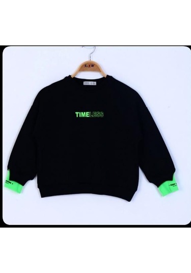 Toontoy Kız Çocuk Timeless Baskılı Sweatshirt Yeşil