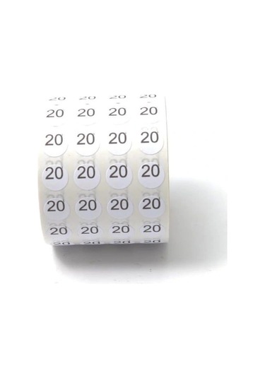 20no Yapışkanlı Sticker Etiket Beden Etiketi 5000 Adet 1 Rulo