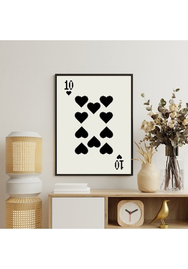 Siyah Kartlar Duvar Tablosu Çerçeveli 3'lü Set Siyah Renk 21 X 30 Boyut/ebat