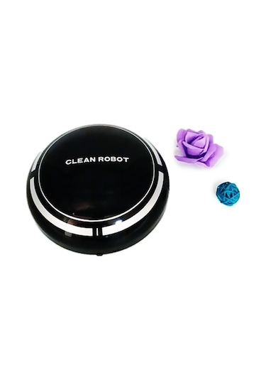 2 In 1 Şarj Edilebilir Zemin Süpürme Robotu Toz Toplayıcı Akıllı Otomatik İndüksiyon Zemin Süpürme Robotu Elektrikli Süpürge Siyah