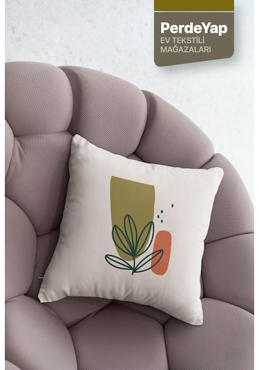 Hayali Gerçeküstü Çiçekler Ve Vazo Desenli 4lü Kırlent Kılıfı