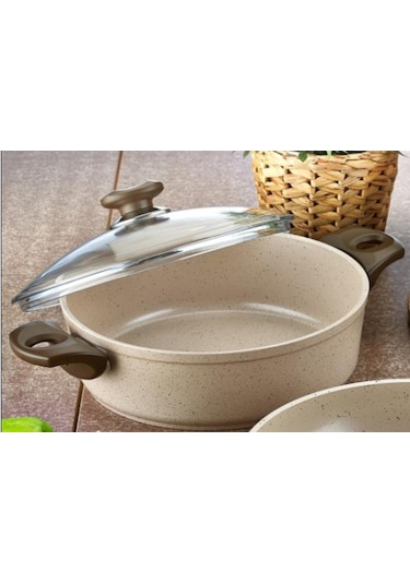 Gülsan Safran Granit Tencere Basık Pilav Tenceresi 28 CM