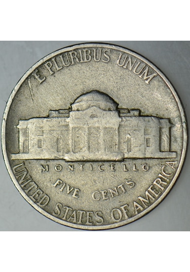 Amerika 5 Cent 1941 Jefferson Nıckel. İkinci Dünya Savaşı Dönemi.