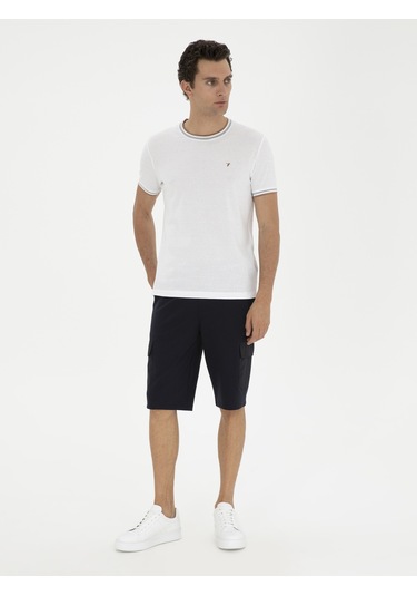 Cacharel Lacivert Slim Fit Kargo Cepli Şort