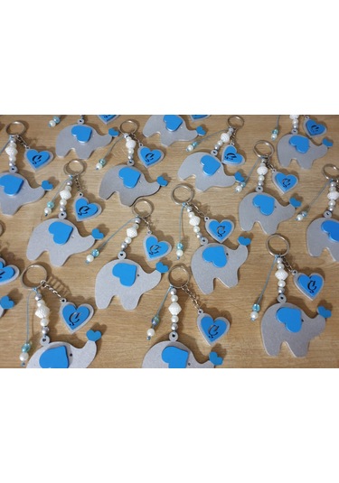 Hdrlazerdizayn Ahşap Fil Ve Kalpli Anahtarlık Bebek Hediyelik