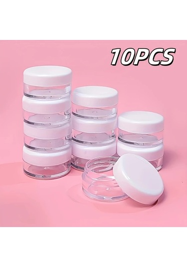 Chuangyinshop Beyaz Kapaklı 30 Adet Sızdırmaz Plastik Kozmetik Saklama Kavanozu