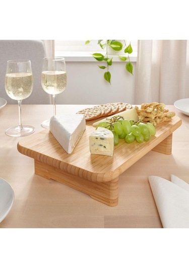 Nishev Ayaklı Kesme Tahtası Sunum Tahtası Bambu 35x22 Cm
