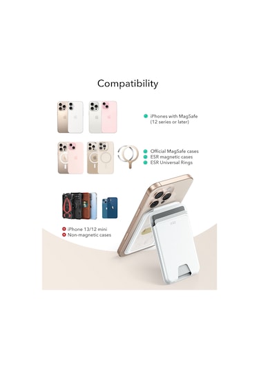 Halolock Magsafe Wallet Standlı Cüzdan Beyaz Beyaz