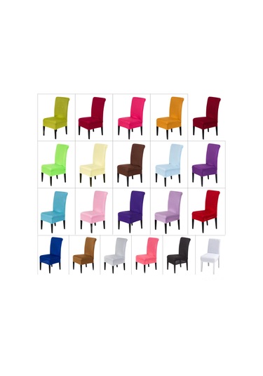 Mufunye Otel Ofis Restoran Yüksek Omuzlu Sandalye Kılıfı - Basit Tek Renkli, Esnek Tek Parça Kumaş, Kaymazsız, 21 Renkten Seçim, Stil 8 Çok Renkli