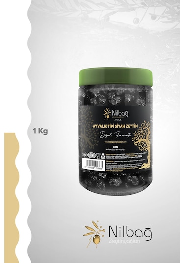 Nilbağ Zeytinyağları Ayvalık Tipi Siyah Zeytin 1 KG