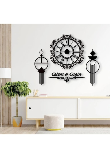 Ahşap Duvar Saati - Kişiye Özel Duvar Tablosu Siyah