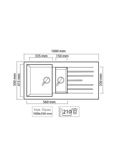 Thorax Granit Eviye Harlem T2 Beyaz