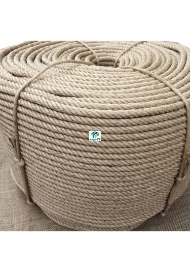 12 Mm Jüt Halat 50 Metre - Bükümlü - Kendir Halat - Kanaviçe