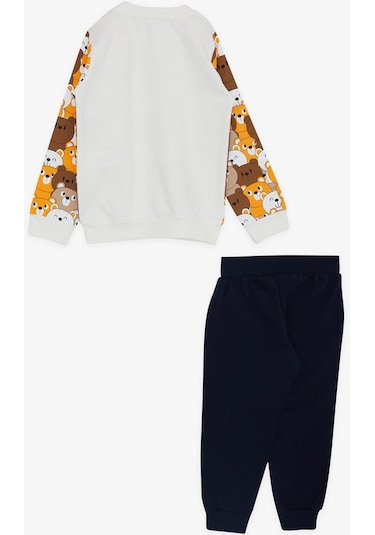Breeze Erkek Bebek Eşofman Takım Sevimli Ayıcıklar Desenli 9 Ay - 3 Yaş Karışık Renk Çok Renkli