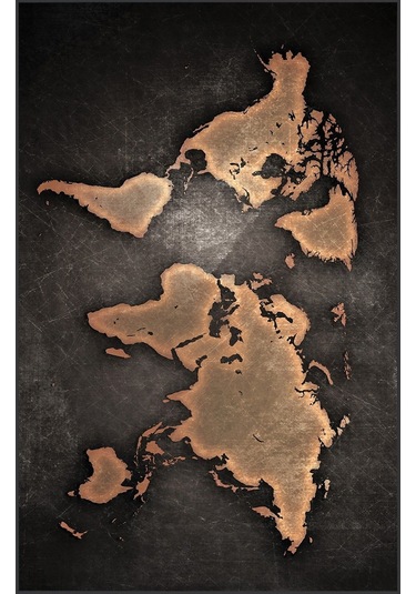 Rovigo Home Dijital Baskı Yıkanabilir Kaymaz Taban Salon Halısı Rvg1873-sd155 Siyah