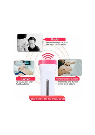 Kangvka Evde Kullanıma Uygun Pembe Fetal Kalp Monitörü - Yüksek Hassasiyetli Doppler Teknolojisi, Dış Ses Ve Kulaklık Desteği, Lcd Ekranlı Pil Yok