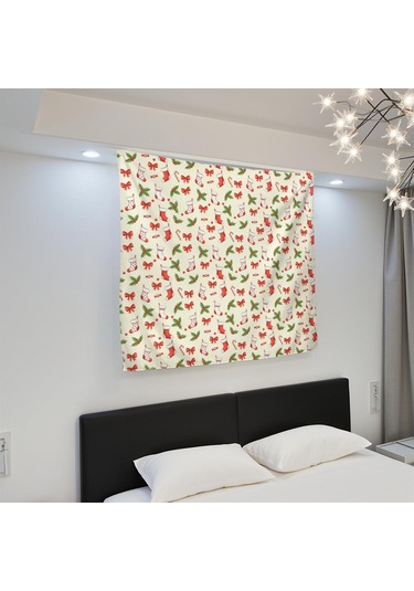 Noel Desenli 50x50 İnç Kare Duvar Halısı, Oturma Odası, Yatak Odası Ve Genç Odası İçin-a129