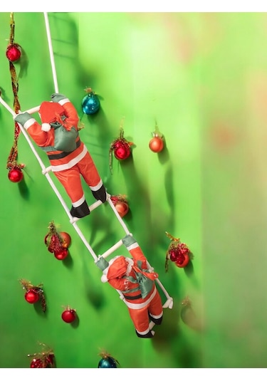 İpe Tırmanan Noel Baba Dekoratif Obje