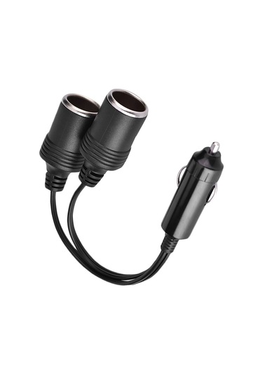 Moveevo 12v-24v Araç Şarj Adaptörü Erkekten İkiye Kadın Çıkışlı 10a, Otomobil-tır-motosiklet İçin 24cm Uzunluk, Pe Paketli