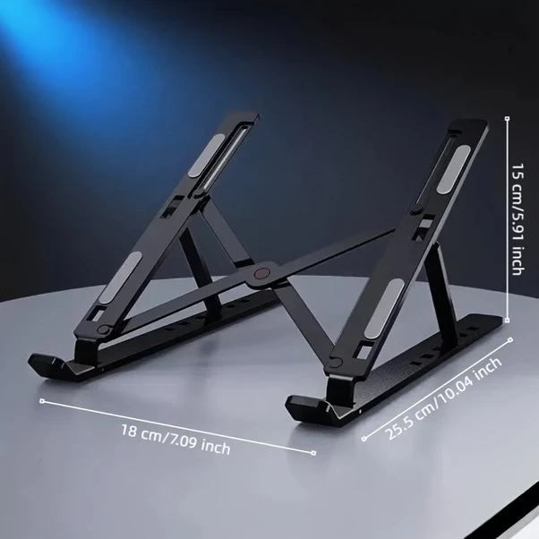 Elmpaly Alüminyum Tripod Dizüstü Bilgisayar Standı - 7 Seviye Yükseklik Ayarlı, 80 Lb Taşıma Kapasiteli, Katlanabilir Taşınabilir Soğutma