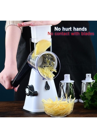Novahub Beyaz Myvıt Mandoline Kesici, Çok Fonksiyonlu Yuvarlak Dilimleme Mutfak Aleti, Peynir Ve Fıstık İçin, Küçük Ve Pratik Beyaz