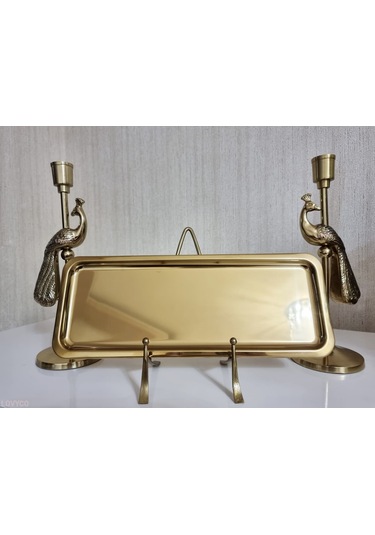 Gold 33x13 Servis Sunum Tepsisi,%100 TİTANYUM KAPLAMA