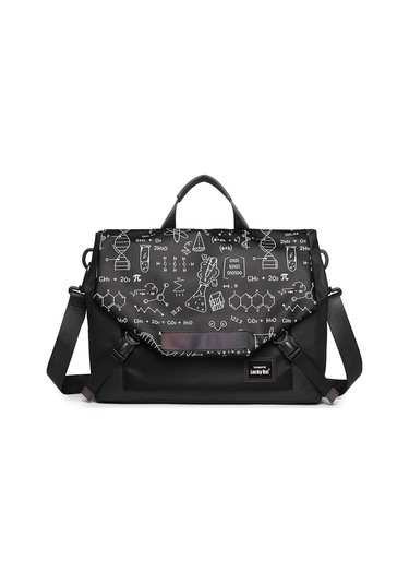 Luckybat Laptop Çantası Hava Yastığı Anti-damla Crossbody Çanta, Boyut: S 13.3-16 İnç Siyah Denklem