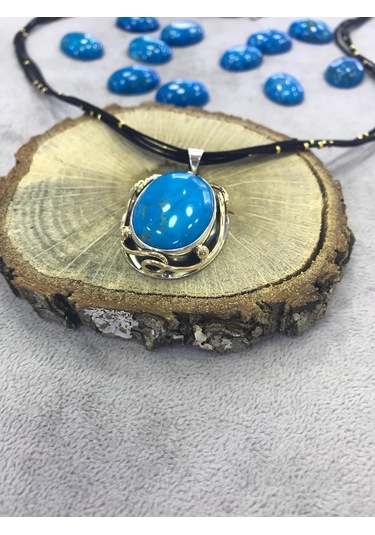 Turkuaz Firuze Taşlı Gümüş Kolye 925 Ayar Taş 512655677