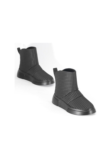 Paris Siyah Kare Likra Günlük Bot-siyah Siyah
