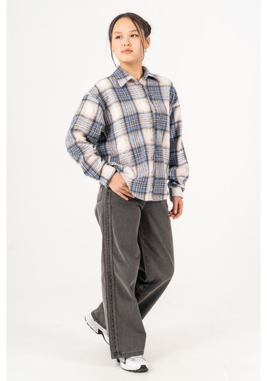 Kız Çocuk Yumuşak Dokulu Kareli Oduncu Gömlek 3172 Pembe