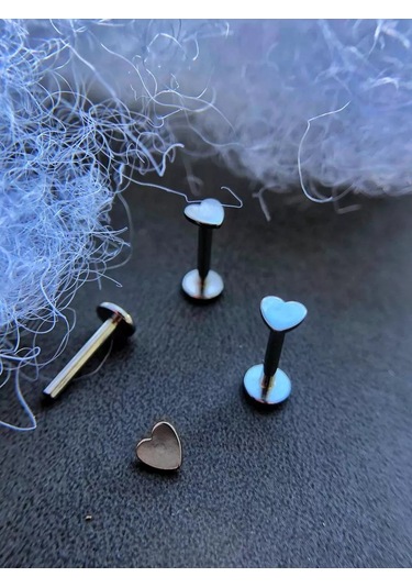 Hok's Love Labret Piercing Kalp Kulak Dili Kıkırdak Kulak Helix Kalp 173017758 Gri