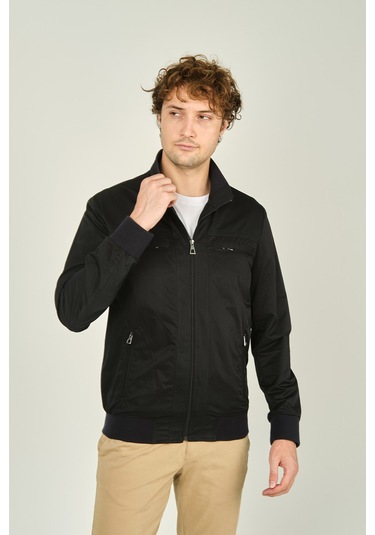 Daynax Erkek Hakim Yaka Fermuarlı Cep Detaylı Mevsimlik Spor Mont 4500 Lacivert Lacivert